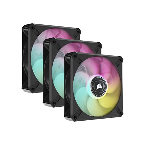 Corsair Ml Elite Series, Ml120 Rgb Elite Confezione Da 3, 120Mm Magnetic Levitation Rgb Fan With Airguide, Triple Pack With Lighting Node Core