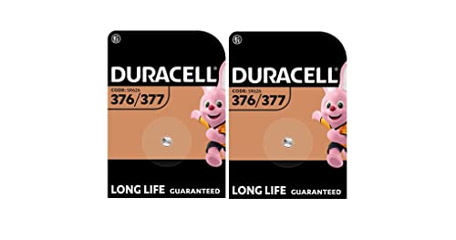 2X Duracell 376/377 (2 Blister Da 1 Batteria) 2 Pile (Sr626/V377/V376/Sr66/Sr626W/Sr626Sw)