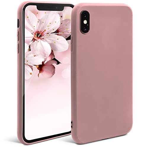 Moozy Minimalist Series, Cover In Silicone Per Iphone X E Iphone Xs, Rosa Sabbia - Finitura Opaca, Custodia Sottile E Morbida In Tpu