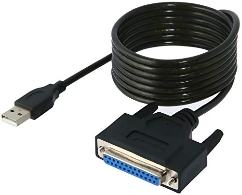 Sabrent Cavo Usb Adattatore Per Stampante, Da Usb 2.0 A Parallel Db25 Ieee 1284, Connettore Femmina Con Viti Di Serraggio (1,8 M) (Cb-Db25)