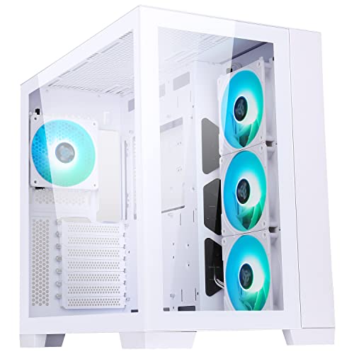 Case Dark Cave - Gaming Tower, Atx, 4X12Cm Argb Fan, 2Xusb3, Type-C, Side & Front Panel Temp Glass, White Edition