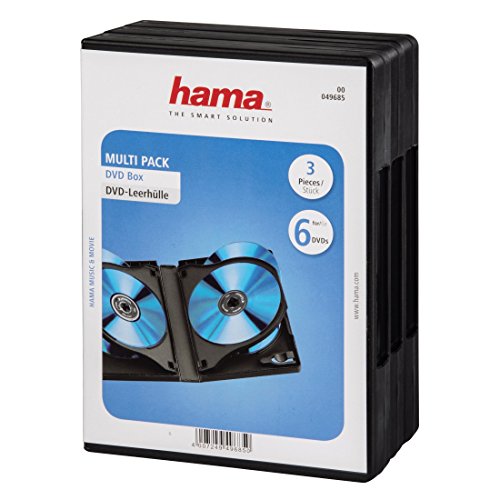 Hama Dvd Box 6, Black, Pack - 3 Pieces - Optical Disc Cases (Black, Pack - 3 Pieces, Black)