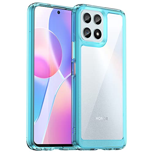 Bokyas Cover Per Honor X8A 4G - Custodia In Silicone Di Cristallino - Non Ingiallente - Tpu & Pc Ibrida 360° Full Body Antiurto Protettiva, Cielo Blu
