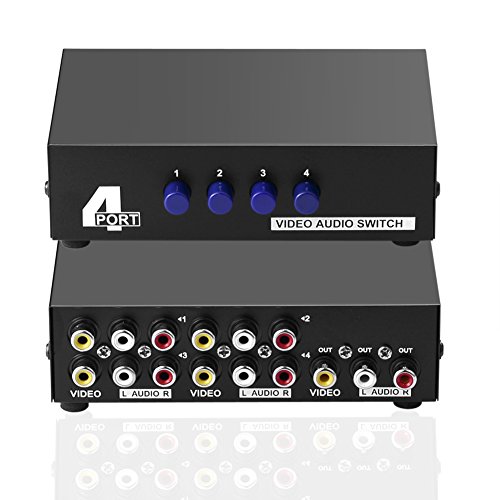 Sienoc Selettore Scatola Av A 4 Porto (4 In/1 Out) Rca L/R Video Audio Per Dvd Hdtv Lcds