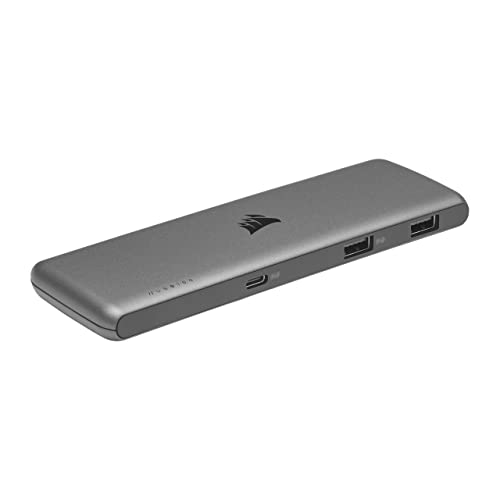 Corsair Usb100 Hub Di Espansione Con 7 Porte Usb-C/Usb-A (3 Porte Usb-C, 4 Porte Usb-A, Autoalimentato, Alloggiamento Resistente, Compatibilità Con Ma