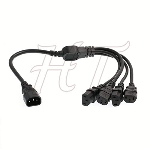 Hangton Iec320 C14 4 X C13 Ups Pdu Y Splitter Computer Pc Cavo Di Alimentazione 10A Cavo Di Prolunga 250 V (60 Cm (24 Pollici))