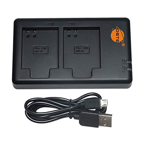 Dste Cb-2Ly Batteria Usb Dual Quick Caricatore Compatibile Per Nb-6L,Powershot Sx170 Is D10 Elph 500 Hs Sd770 Is Ixus 105 Ixus 310 Hs Ixy Digital 25 I