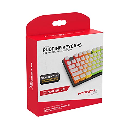 Hyperx Tasti Pudding , Set Completo Da Tastiera, Pbt, Bianco, Layout Inglese (Us), 104 Tasti, Retroilluminazione, Profilo Oem