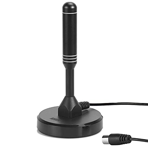August Dta240 Antenna Per Canali In Digitale Terrestre – Portatile Interna/Esterna Per Tv Tuner, Sintonizzatori Usb/Dvb-T Tdt/Dab Radio - Con Base Mag