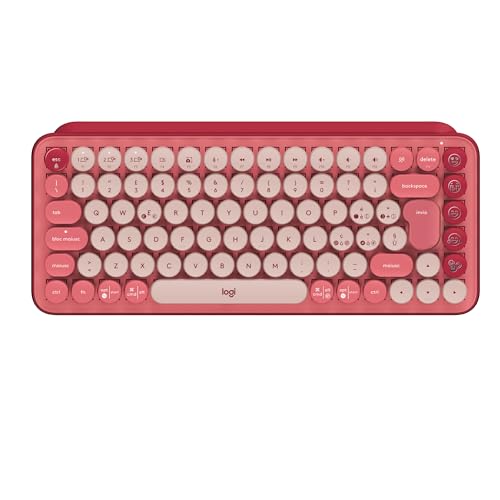 Logitech Pop Keys Tastiera Meccanica Wireless Con Tasti Emoji Personalizzabili, Design Compatto Durevole, Connettività Bluetooth O Usb, Compatibilità 