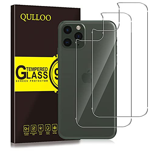 Qulloo Pellicola Per Iphone 11 Pro Back Pellicola Protettiva Posteriore Full Coverage Vetro Temperato Anti-Graffio Copertina Completa Per Apple Iphone