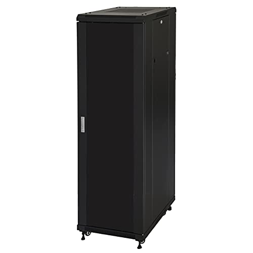 Link Armadio Rack 19" 42 Unità, Dimensioni (A) 2055, (L) 600, (P) 600 Mm. Colore Grigio, Porta Traforata Con 2 Ante
