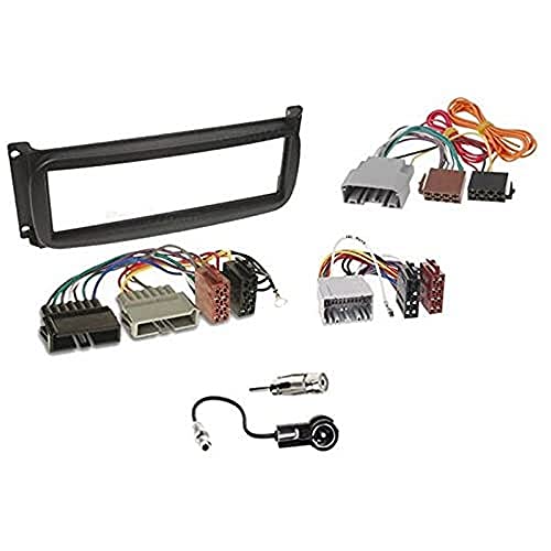 Sound-Way Kit Montaggio Autoradio, Mascherina 1 Din, Cavo Adattatore Iso, Adattatore Antenna, Compatibile Con Chrysler, Dodge, Jeep