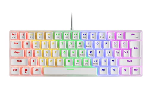Mars Gaming Mk60 Bianco, Tastiera Gaming Meccanica Frgb, Antighosting, Switch Meccanico Blu, Lingua Us