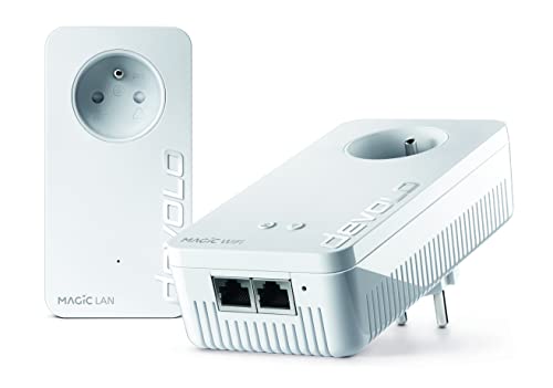 Devolo Magic 1 Wifi 2-1-2 Adattatore Cpl Ultra-Puissant Fino A 1200 Mbits/S, Con Presa Di Corrente Integrata, Bianco