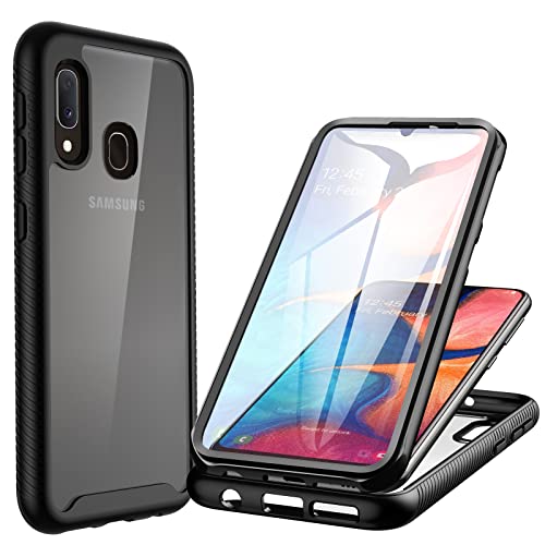 Cenhufo Cover Samsung A20E, Custodia Samsung A20E Antiurto 360 Gradi Con Protezione Schermo Integrata Rugged Trasparente Case Doppia Faccia Bumper Fro