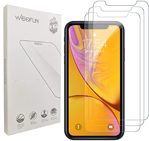 Weofun 3 Pezzi Vetro Temperato Compatibile Con Iphone Xr/Iphone 11[0,33Mm, Durezza 9H, Anti-Graffi, Nessuna Bolla]