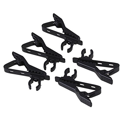Bqlzr Ey-J02A Clip Metallica Per Microfono Da Bavero, Clip Per Microfono Wireless Da 6 Mm, Nera, Confezione Da 5