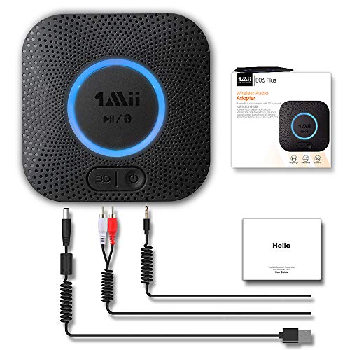 1Mii Ricevitore Bluetooth 5.1, Adattatore Audio Bluetooth Hifi Con Jack Aux 3,5Mm E Rca, 3D Surround E Aptx Hd, Bassa Latenza Musica Wireless Per Ampl