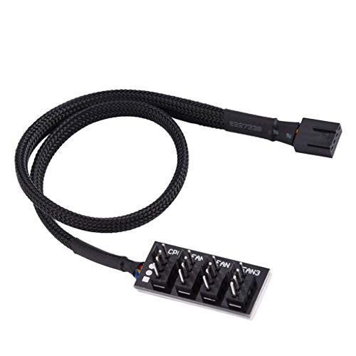 Nmd&Lr Hub Ventola Pwm, Cavo Splitter Per Ventola Di Raffreddamento Cpu Pc A 4/5 Vie Con Guaina Cavo Adattatore Per Ventola Intrecciato A 4 Pin / 3 Pi