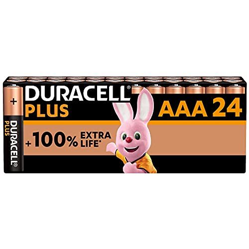 Duracell Batterie Plus Aaa (Pacco Da 24) Alcalina 1.5V - Fino Al 100% Di Extra Durata - Affidabilità Per I Dispositivi A Uso Quotidiano - 0% Plastica