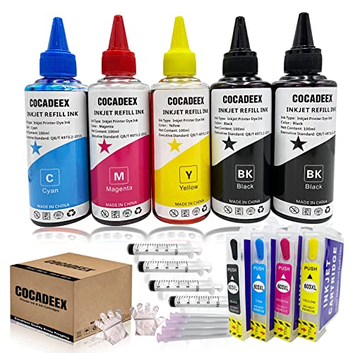 Cocadeex 603Xl Refill Ink Set Di Ricambio Per Cartucce D'Inchiostro 603 O 603Xl, Funziona Con Stampante Xp3100 Xp4100 Xp2100 Xp2105 Xp3105 Xp4105 Wf28