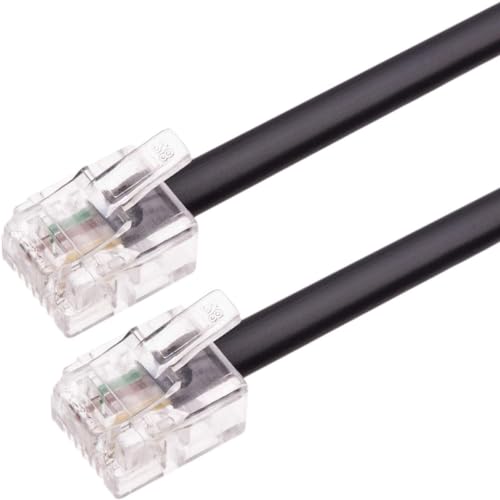Cablepelado - Cavo Per Telefono Rj11 6P4C M-M, Da 6 Metri, Nero