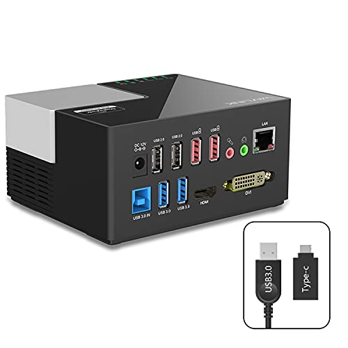 Docking Station Per Laptop Wavlink Usb 3.0 / Usb C Con Doppia Uscita Video (Hdmi E Dvi, Vga O Hdmi), Lan Gigabit, Audio, 4 Porte Usb, 2 Porte Di Ricar
