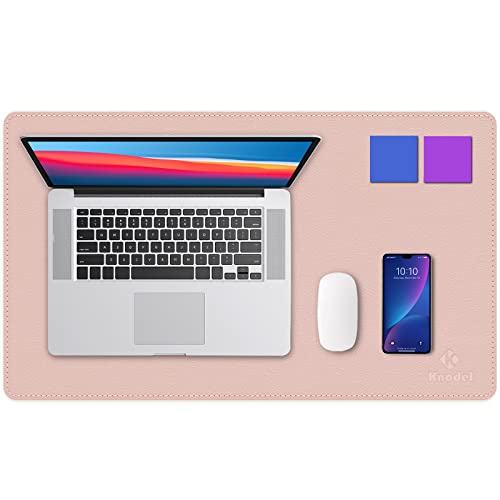 Knodel Tappetino Scrivania, Sottomano Scrivania, Pelle Pu Tappetino Scrivania Per Laptop, Copri Scrivania, Doppia Facciata (60Cm X 35Cm, Rosa)