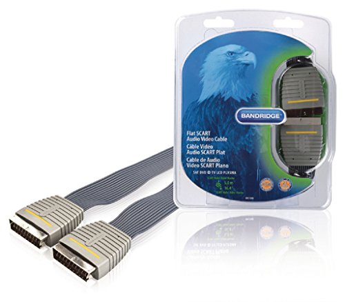 Bandridge Bvl7305 Cavo Scart 5 M Scart (21-Pin) Nero, Grigio