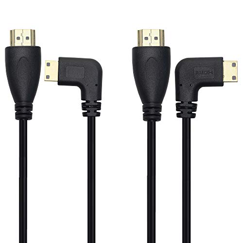 Mini Hdmi A Hdmi Cavo, Mini Hdmi Maschio 90 Gradi Sinistro E Destro A Hdmi Maschio 20"-2Pcs