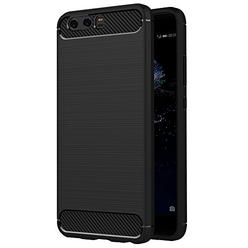 Aicek Cover Huawei P10, Nero Custodia Huawei P10 (5.1 Pollici) Silicone Molle Black Cover Per Huawei P10 Soft Tpu Case