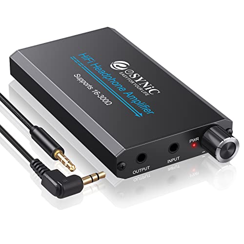 Esynic Hifi Amplificatore Per Cuffie 16-300Ω Portatile Amplifier Per Auricolari In Lega Per Mp3 Lettori Smartphone Laptop Con Usb Cavo Di Alimentazion