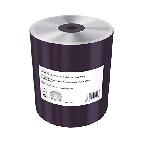 Mediarange Mr422 - Dvd Non Stampato/Vuoto, 4,7 Gb, 120 Min 16X Velocità, Argento, Pacco Da 100