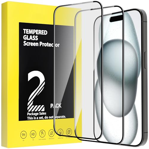 Vetro Iphone 15, 2 Pezzi Pellicola For Iphone 15 6,1 Pollici, Vetrino Temperato Durezza 9H Anti Graffio Vetro Protettivo Anti-Impronte Ultra Resistent