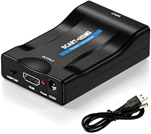 Convertitore Scart A Hdmi, Adattatore Da Scart A Hdmi Convertitore Audio Video Commutatore Full Hd 720P / 1080P Adattatore Cavo Di Uscita Per Monitor