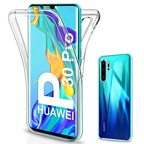 Sogude Cover Huawei P30 Pro, Custodia Huawei P30 Pro Transparent 360°Full Body Protezione Silicone Tpu Premium Resistente Case Cover Per Huawei P30 Pr
