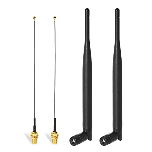 Bingfu Antenna Wifi 2.4Ghz 5Ghz Bibanda 6Dbi Maschio Rp-Sma,Cavo Ipex U.Fl A Rp-Sma Femmina Da 15Cm Per Intel Fenvi Hp Dell Scheda Di Rete Wireless Mi