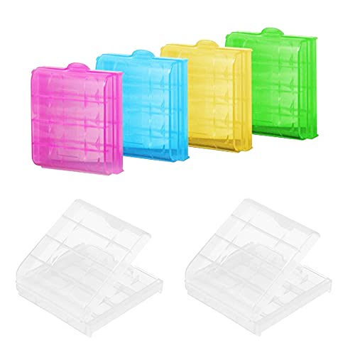 Sunfua 6 Pcs Plastic Storage Battery Box Batteria Di Immagazzinaggio Di Protezione Scatola Per Batterie Aa O Aaa (Cinque Colori)