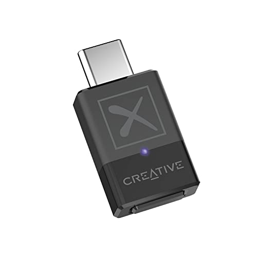 Creative Bt-W5 Trasmettitore Audio Smart Bluetooth 5.3 Con Aptx Adaptive, Audio Ad Alta Risoluzione A 24 Bit/96 Khz, Funzione Di Commutazione Del Disp