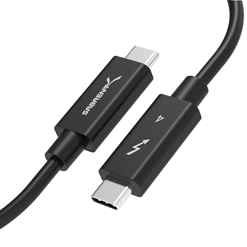 Sabrent Cavo Usb Tipo-C, Thunderbolt 4, Caricatore Usb C, Cavo Di Ricarica Usb C, Pd Supporta 100W 20V-5A, Chip E-Marker, Certificato Intel, Supporta