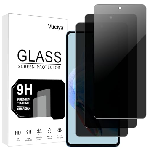Vuciya 3 Pezzi Privacy Screen Protector Compatibile Con Xiaomi Redmi Note 12 Pro 5G Vetro Temperato Durezza 9H Anti-Graffio 0,30Mm Ultra Resistente