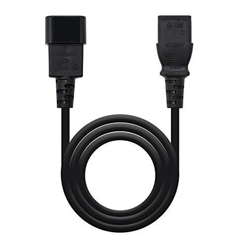 Nanocable 10.22.0202 - Cavo Di Alimentazione Per Cpu O Monitor, C13 / H-C14 / M, 100% Rame Awg18, Nero, 1.5Mts