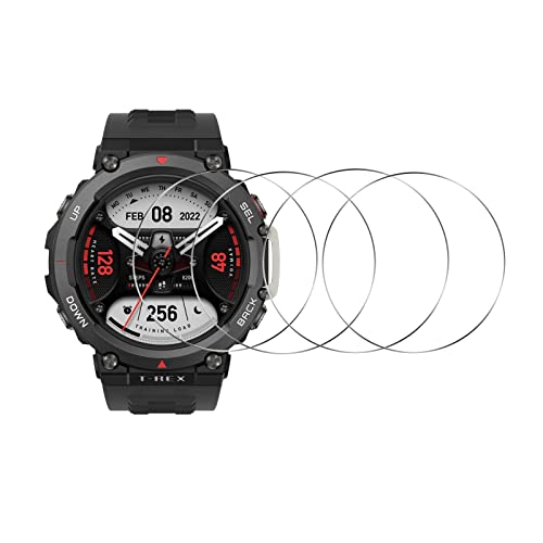 Aleecyn [4 Pezzi] Vetro Temperato Compatibile Con Amazfit Trex 2, Pellicola Protettiva Vetro [Hd] [Temperato Durezza 9H] [Senza Bolle] [Anti-Scratch] 