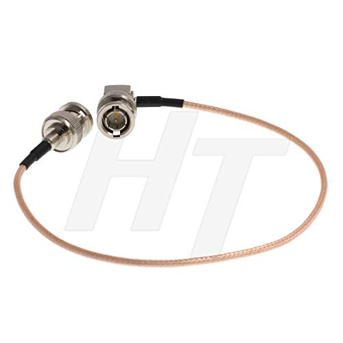 Hangton - Cavo Coassiale Super Flessibile Per Fotocamera 3G Hd-Sdi Video Rf Ad Angolo Retto Da Bnc Maschio A Maschio Dritto Bnc Rg179, 75 Ohm (40 Cm)