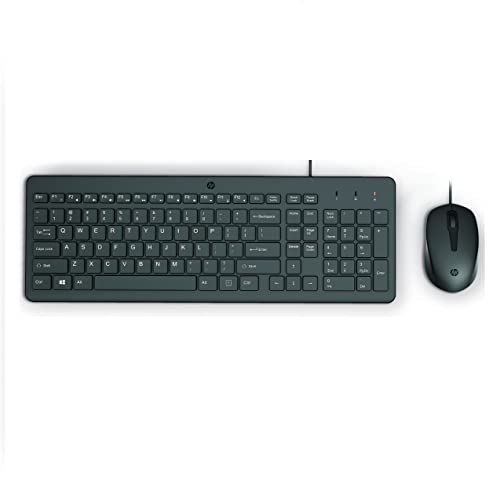 Hp 150 Tastiera E Mouse Con Cavo Usb Da 100 Cm, Indicatore Led Blocco Maiuscole, 12 Combinazioni Di Tasti, Plug And Play, Mouse Sensore Ottico Da 1600