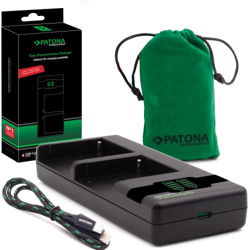 Patona Np-F550 Np-F570 Np-F750 Np-F970 Np-F990 Ecc. Pd Performance Caricatore (Max. 1500Ma), Usb-C Mini Dual Lcd - Capace Di Pd/Qc (161951)