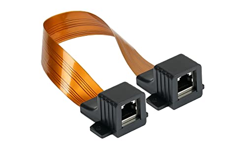 Good Connections Passacavo Ethernet Lan Rj45, Alta Qualità, Estremamente Piatto, Presa Rj45 Su Entrambi I Lati, Lunghezza Totale Con Spina 51 Cm, Lung