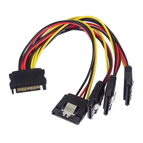 Premiumcord Power Splitter Sata Su Disco Rigido, Alimentatore Di Rete 4X Sata Per Dischi Rigidi, Ssd, Registratore Cd/Dvd