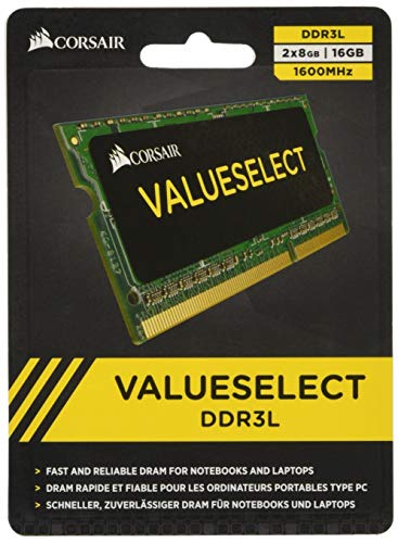 Corsair Value Select Sodimm 16Gb (2X8Gb) Ddr3L 1600Mhz C11 Memoria Per Laptop/Notebook , Nero